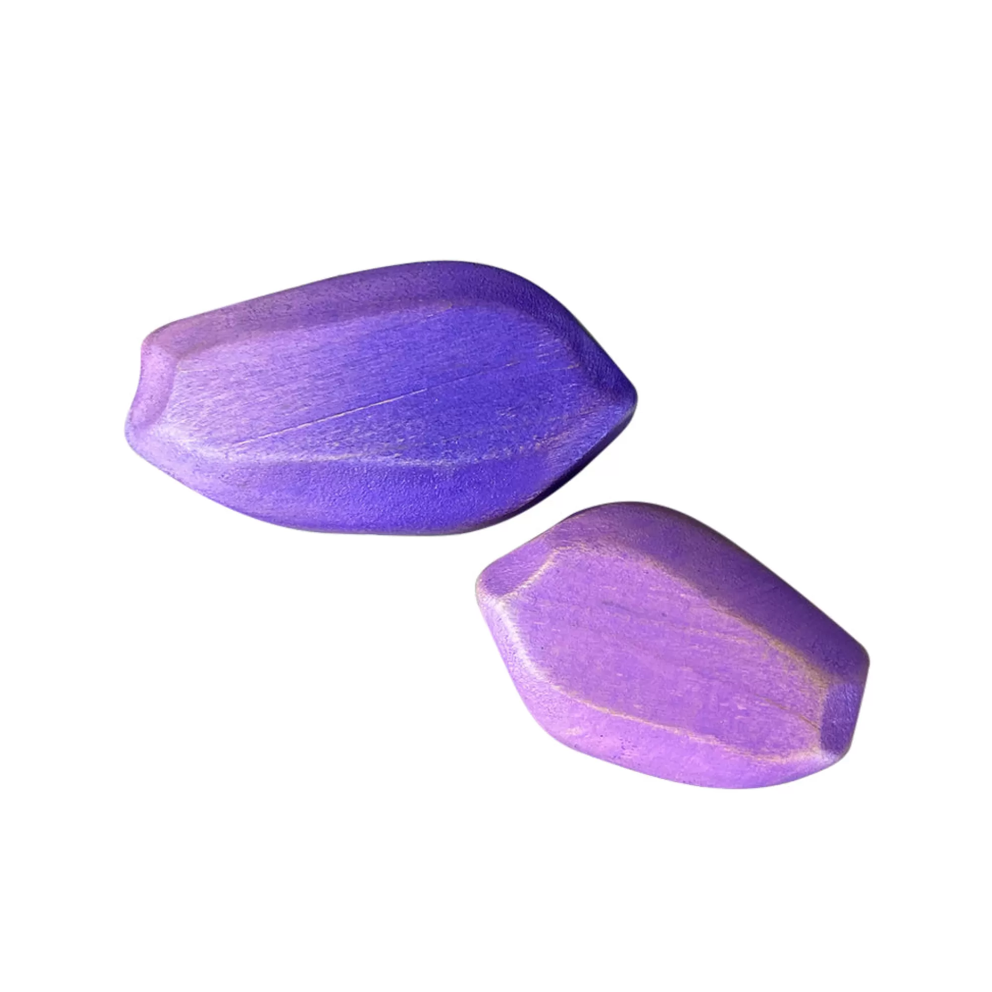 Green Taiga Stories & Tales-Wooden Purple Rocks - Set Of 2