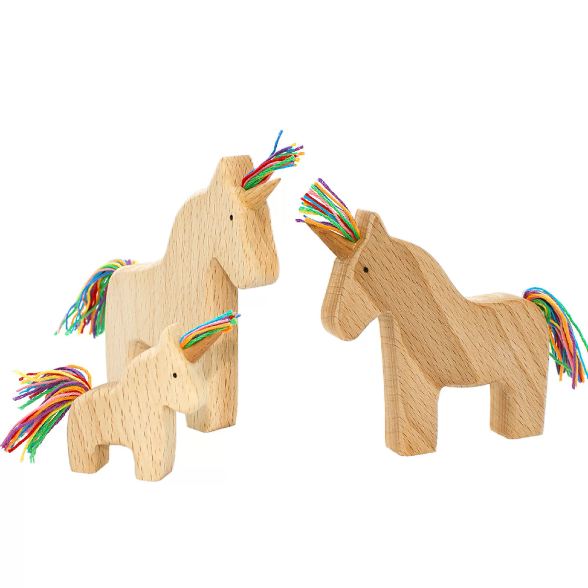 Oshkin Wooden Craft Stories & Tales-Wooden Unicorn Dad - Rainbow