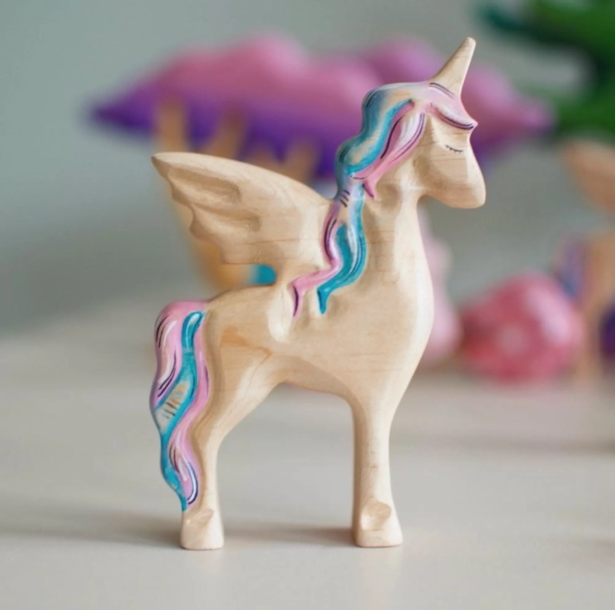 Green Taiga Stories & Tales-Wooden Unicorn Flying