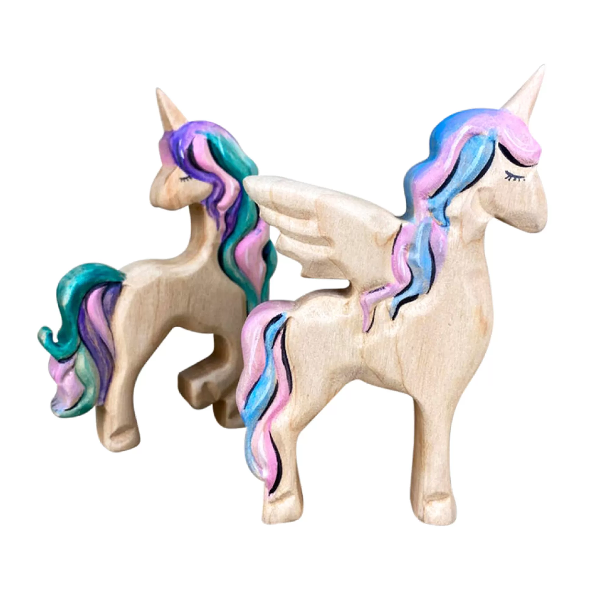 Green Taiga Stories & Tales-Wooden Unicorn Standing