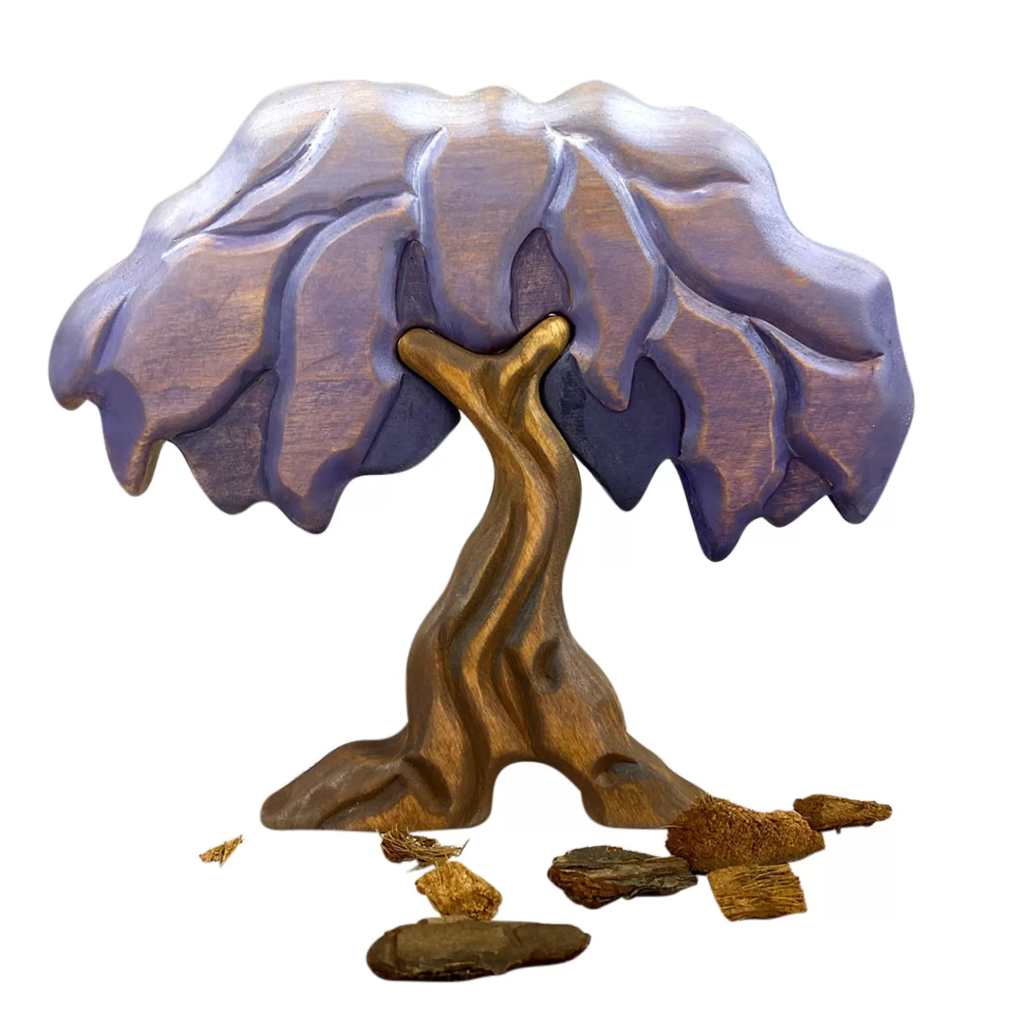 Green Taiga Stories & Tales-Wooden Wisteria Tree - Purple & White